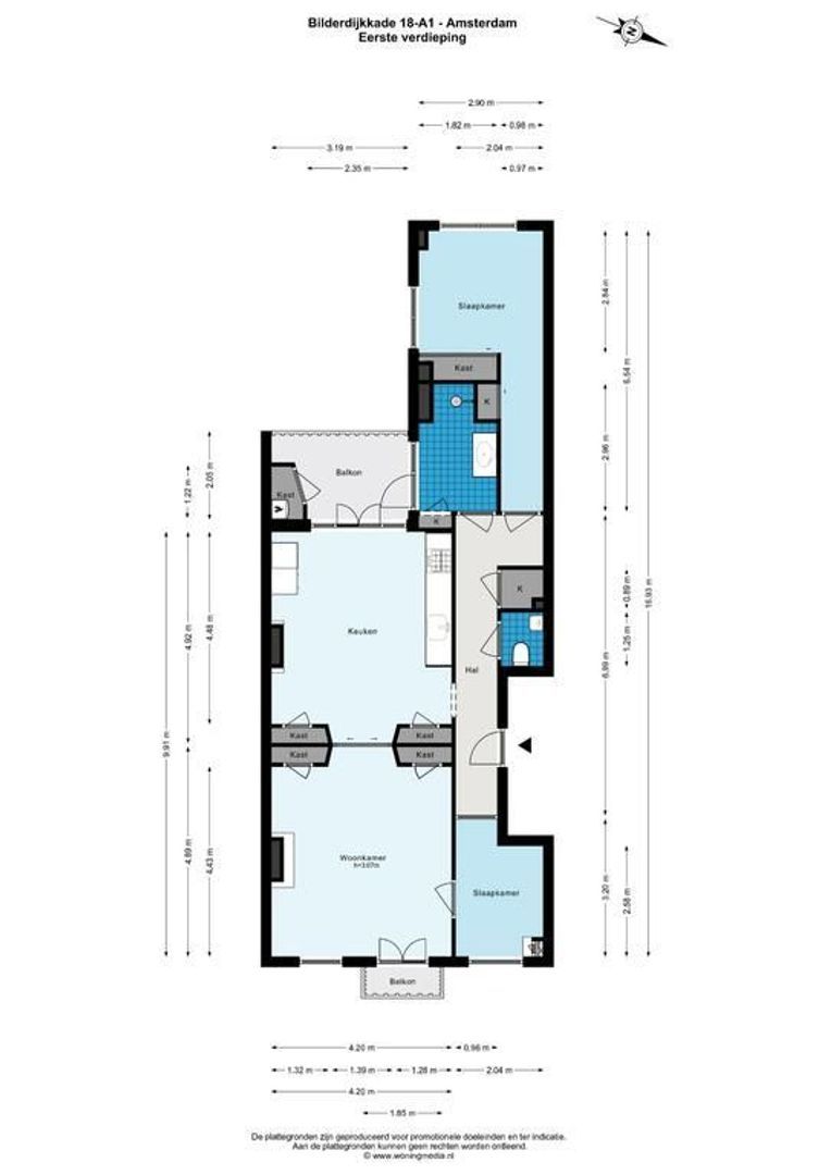 Bilderdijkkade 18 A 1, Amsterdam plattegrond-0
