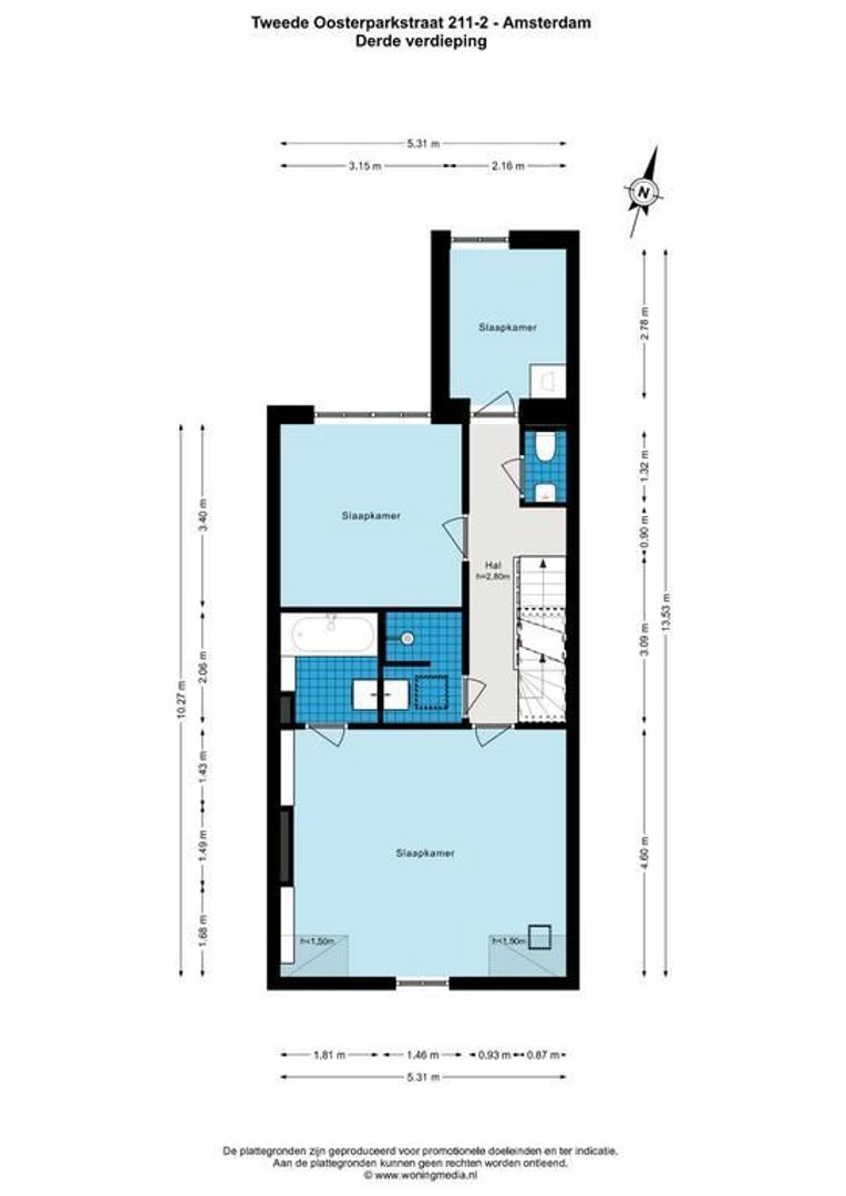 Tweede Oosterparkstraat 211 2, Amsterdam plattegrond-3