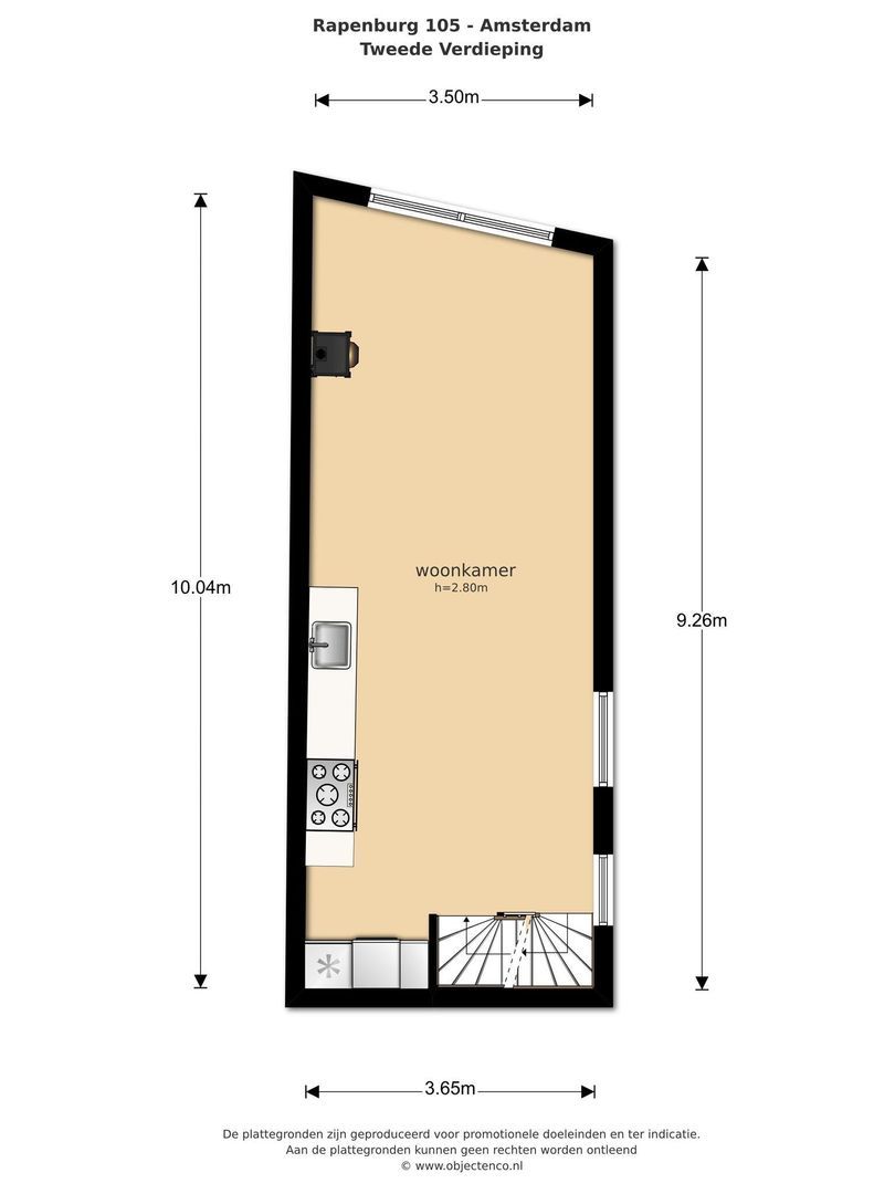 Rapenburg 105, Amsterdam plattegrond-2