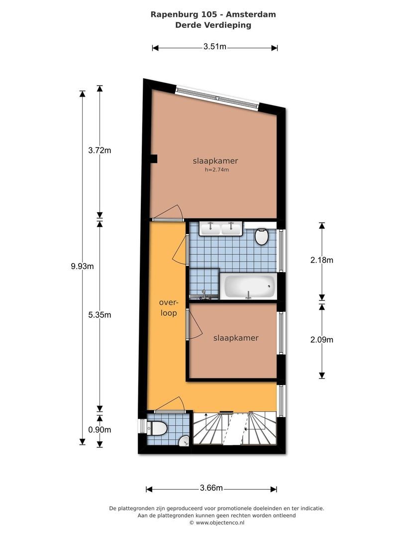 Rapenburg 105, Amsterdam plattegrond-3