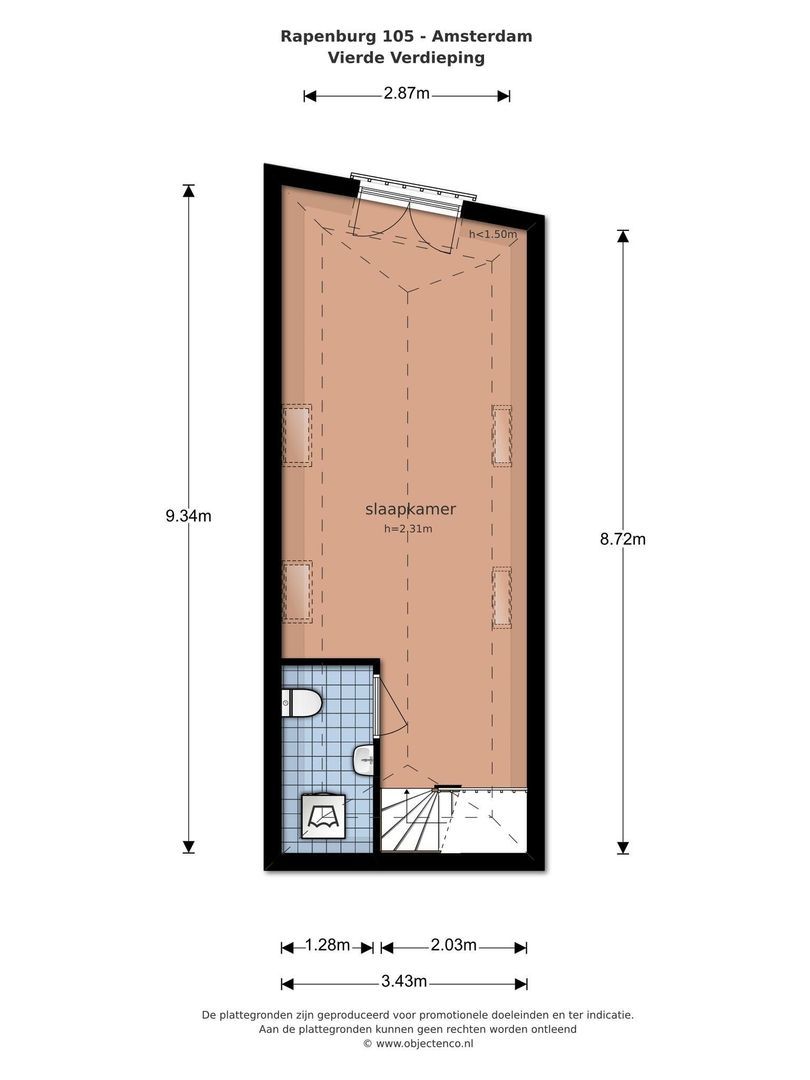 Rapenburg 105, Amsterdam plattegrond-4