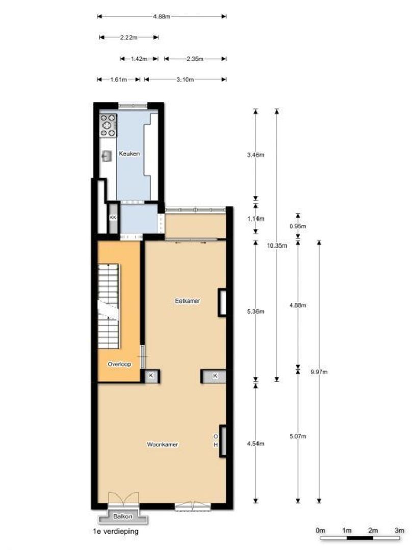Pieter Cornelisz. Hooftstraat 161 1, Amsterdam plattegrond-0