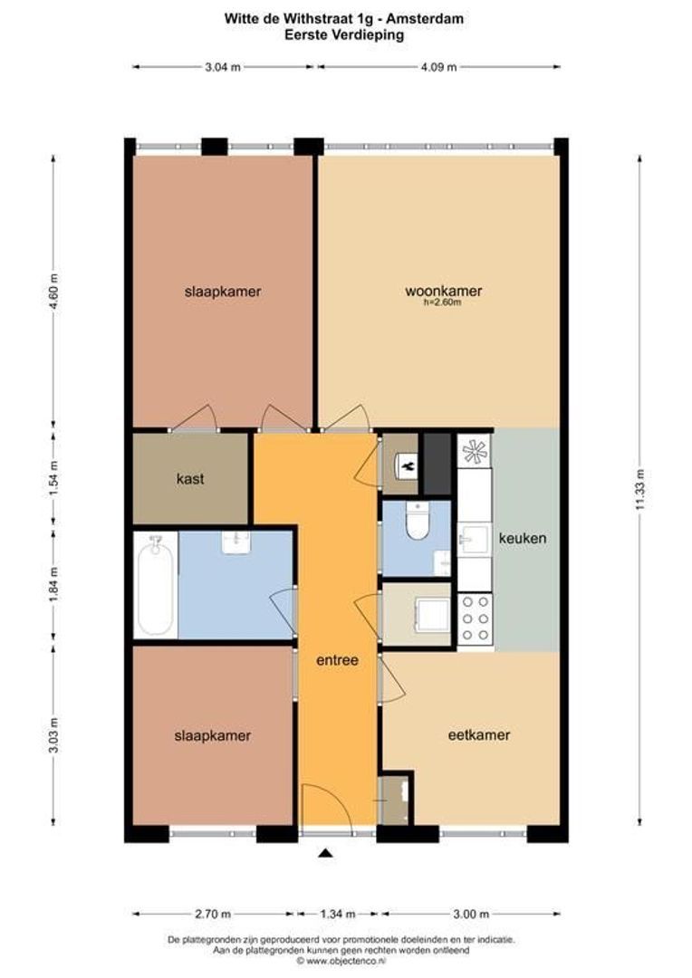 Witte de Withstraat 1 G, Amsterdam plattegrond-2
