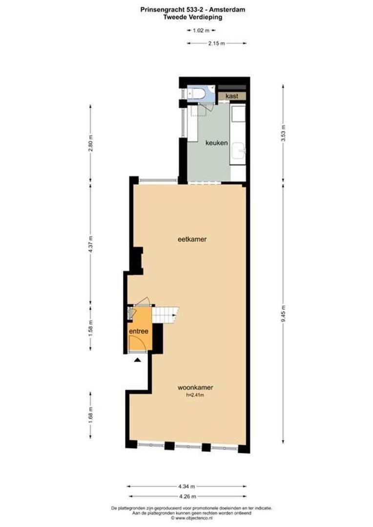 Prinsengracht 533 2, Amsterdam plattegrond-0