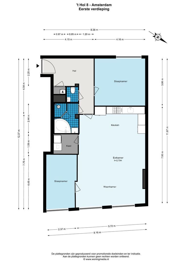 't Hol 8, Amsterdam plattegrond-3