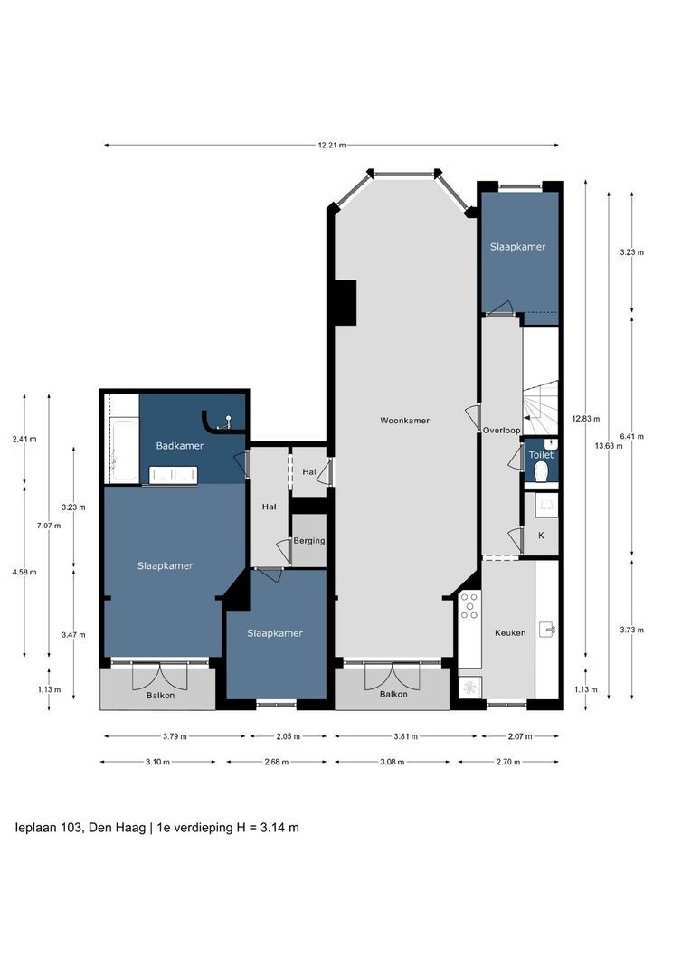 Ieplaan 103, Den Haag plattegrond-0