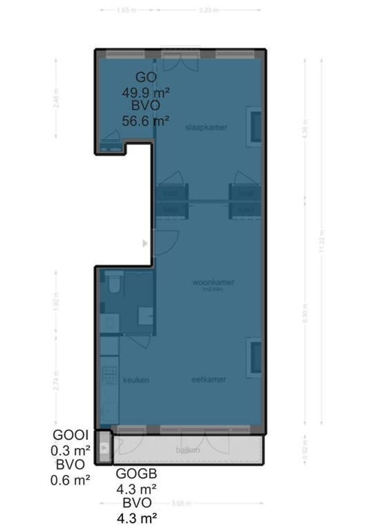 Wilhelminastraat 183 1, Amsterdam plattegrond-1