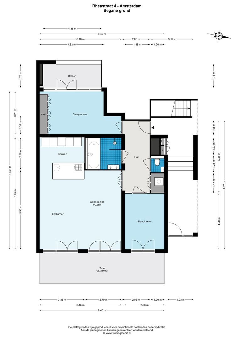Rheastraat 4, Amsterdam plattegrond-0