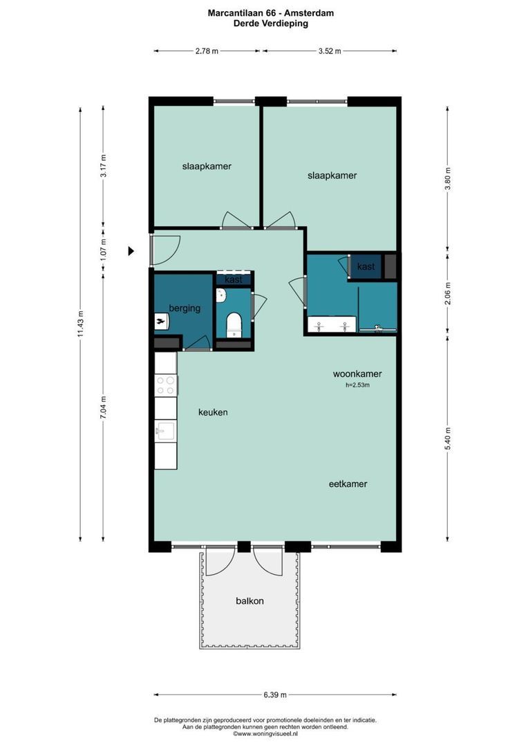Marcantilaan 66, Amsterdam plattegrond-1