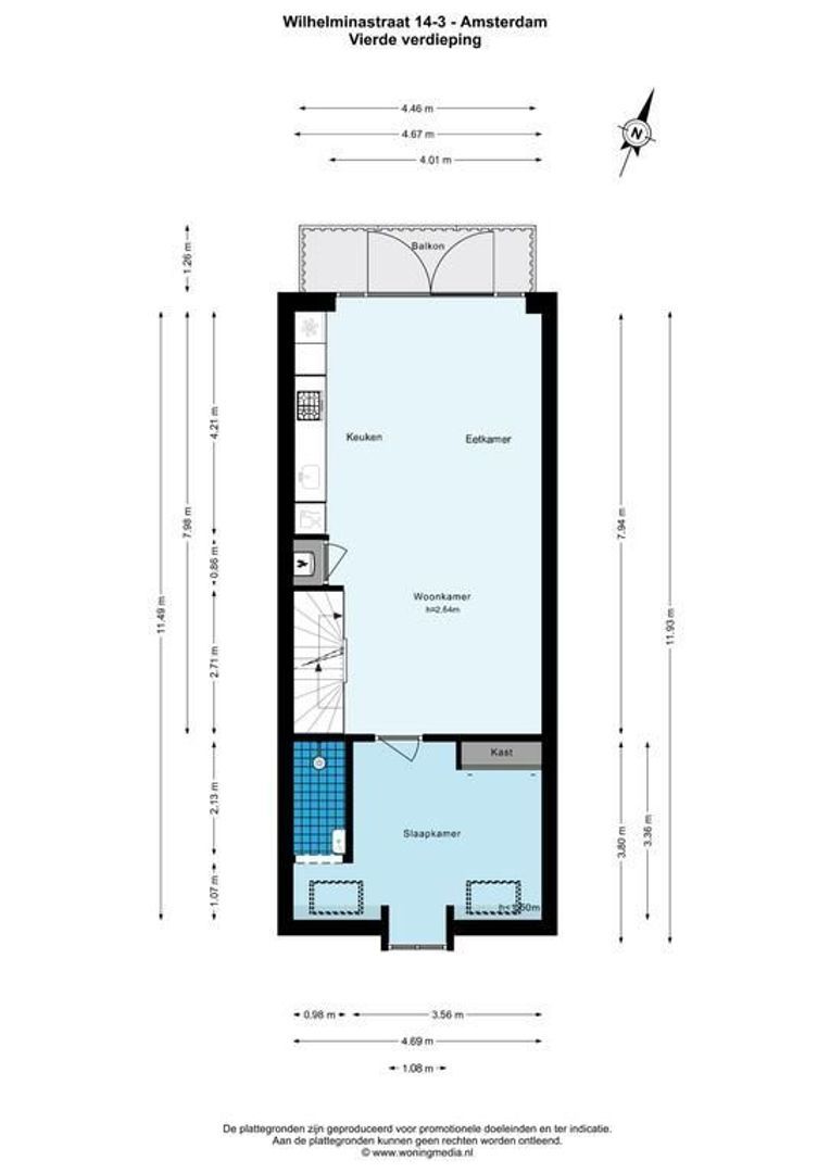 Wilhelminastraat 14 3, Amsterdam plattegrond-7