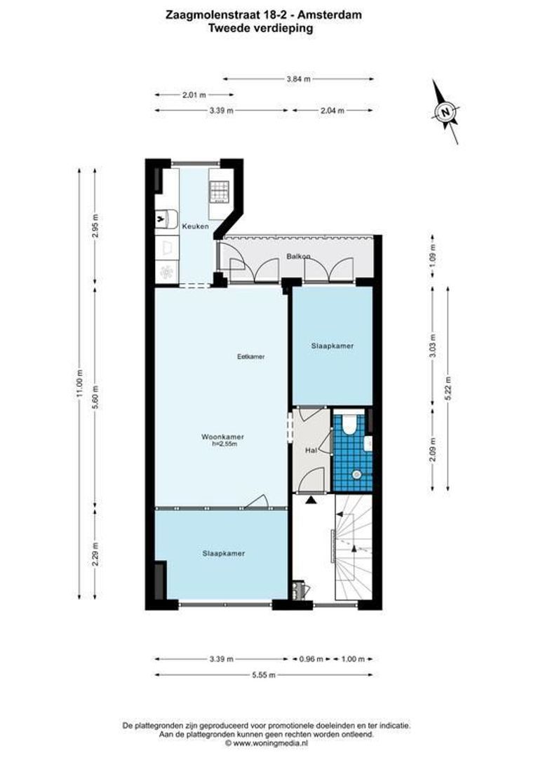 Zaagmolenstraat 18 2, Amsterdam plattegrond-1