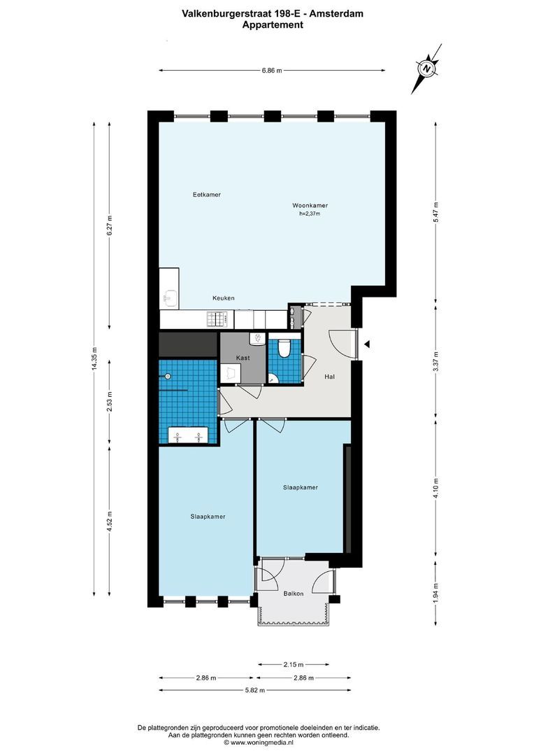 Valkenburgerstraat 198 E, Amsterdam plattegrond-0