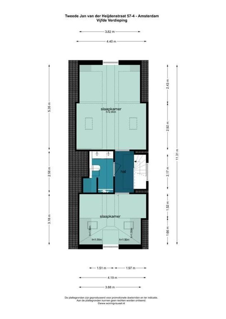 Tweede Jan van der Heijdenstraat 57 4, Amsterdam plattegrond-1