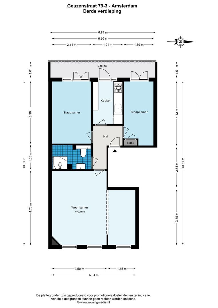Geuzenstraat 79 3, Amsterdam plattegrond-3