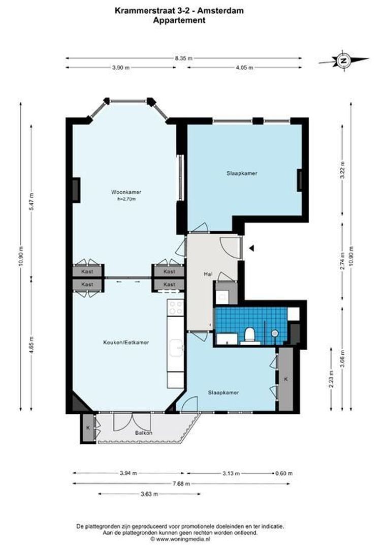 Krammerstraat 3 2, Amsterdam plattegrond-0
