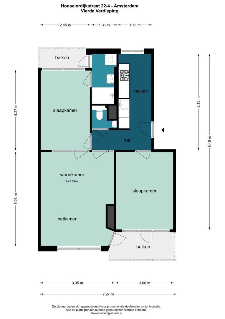 Honselersdijkstraat 22 4, Amsterdam plattegrond-3