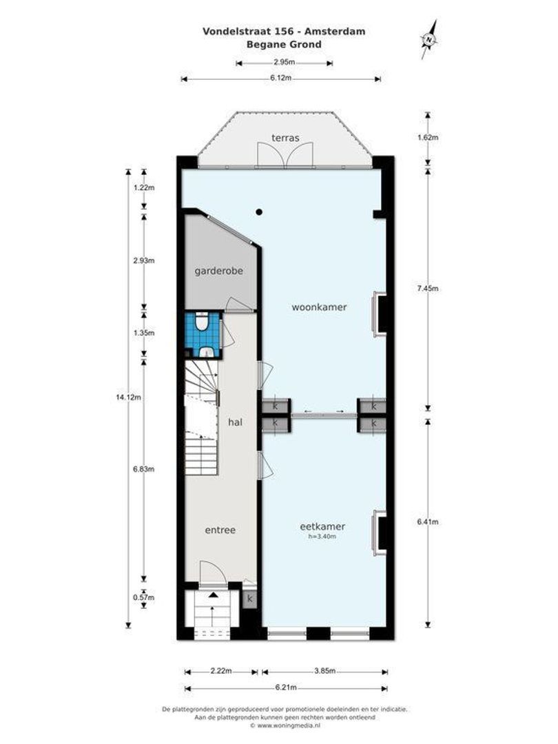 Vondelstraat 156, Amsterdam plattegrond-0