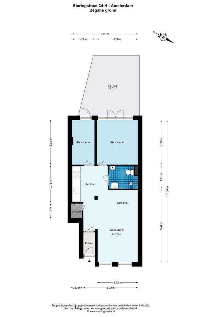 Staringstraat 34 H, Amsterdam plattegrond-0
