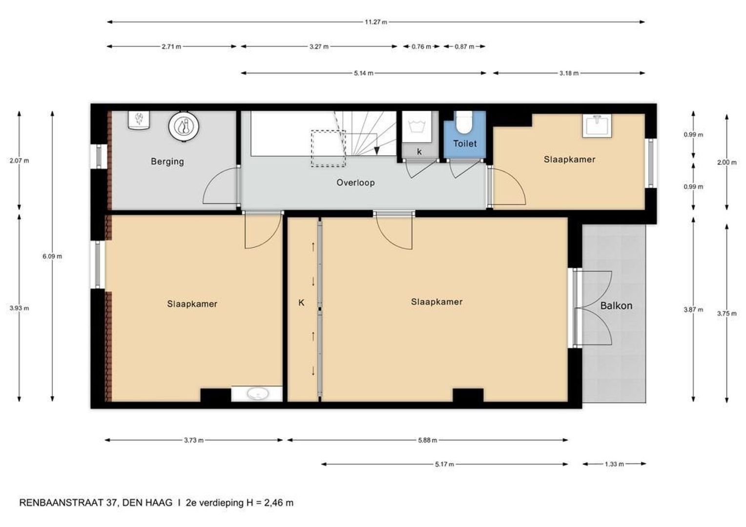Renbaanstraat 37, Den Haag plattegrond-3