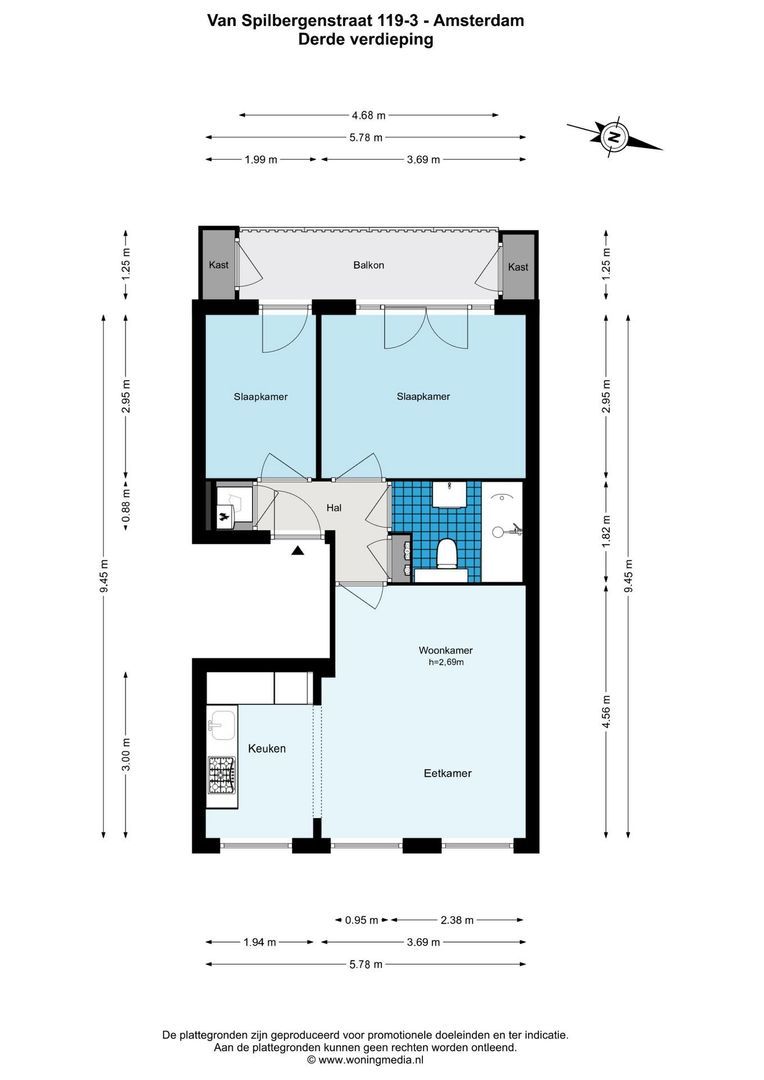 Van Spilbergenstraat 119 3, Amsterdam plattegrond-0