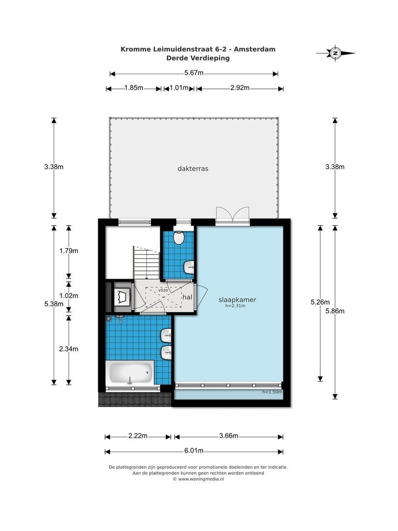 Kromme Leimuidenstraat 6 2, Amsterdam plattegrond-2