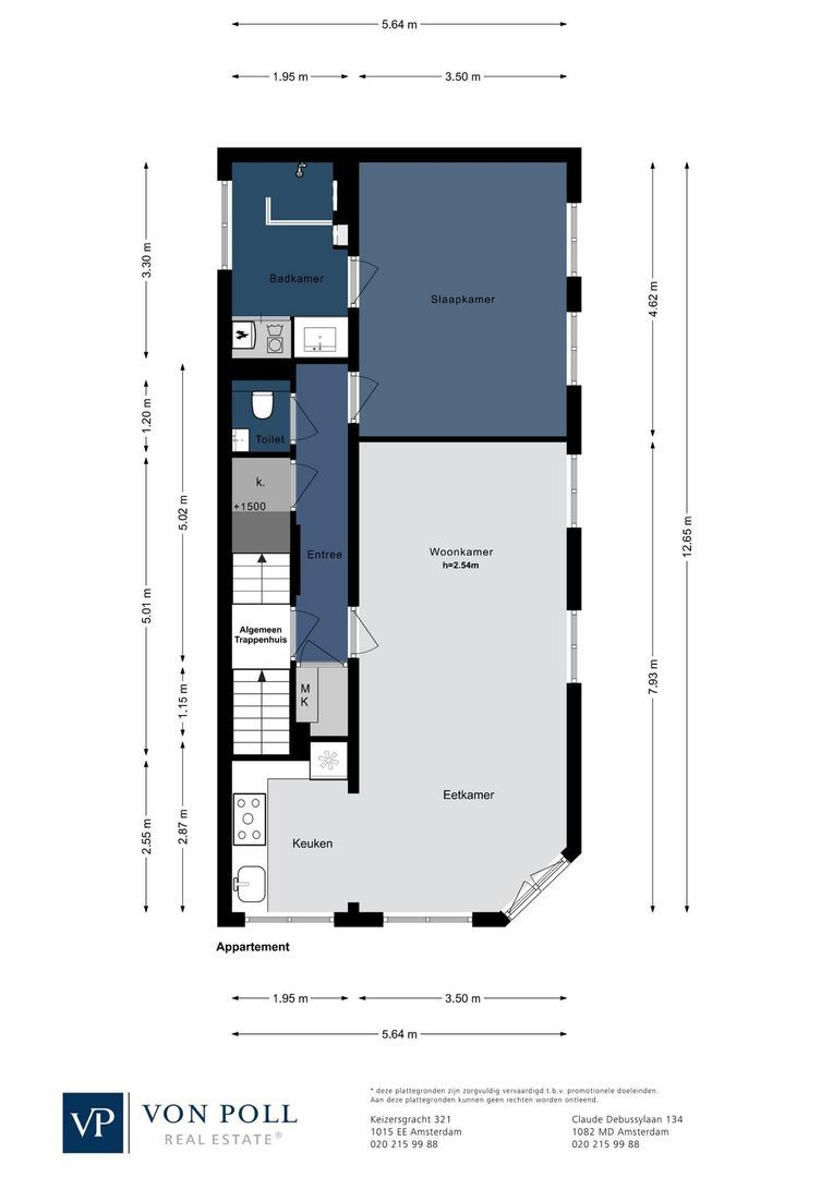 Tweede Helmersstraat 28 1, Amsterdam plattegrond-0