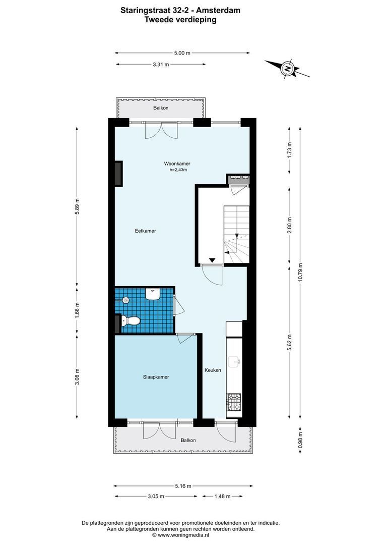 Staringstraat 32 2, Amsterdam plattegrond-0