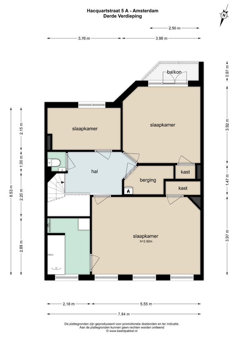 Hacquartstraat 5 A, Amsterdam plattegrond-0