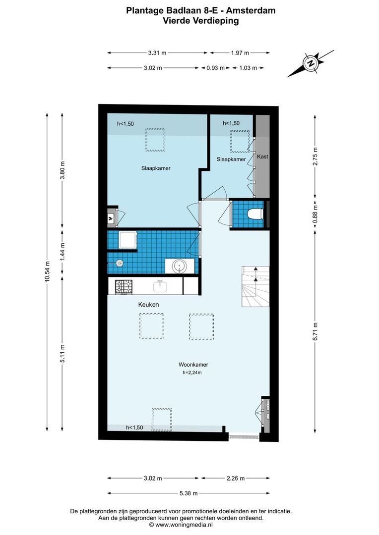 Plantage Badlaan 8 E, Amsterdam plattegrond-3