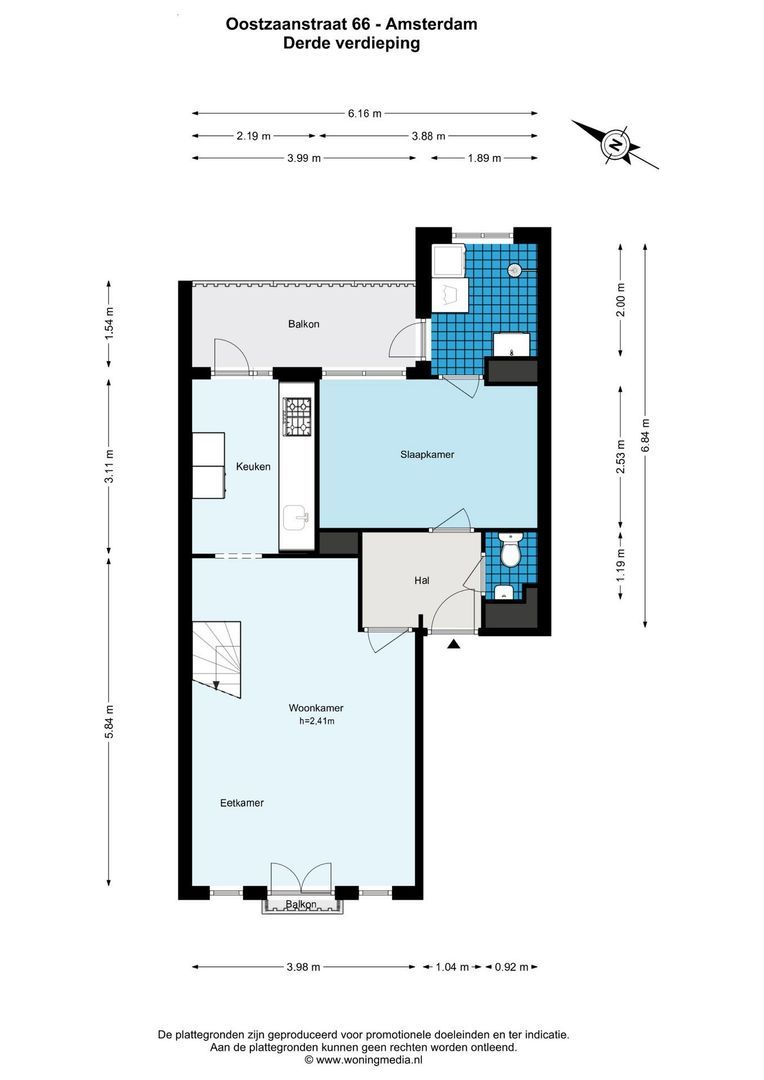 Oostzaanstraat 66, Amsterdam plattegrond-0