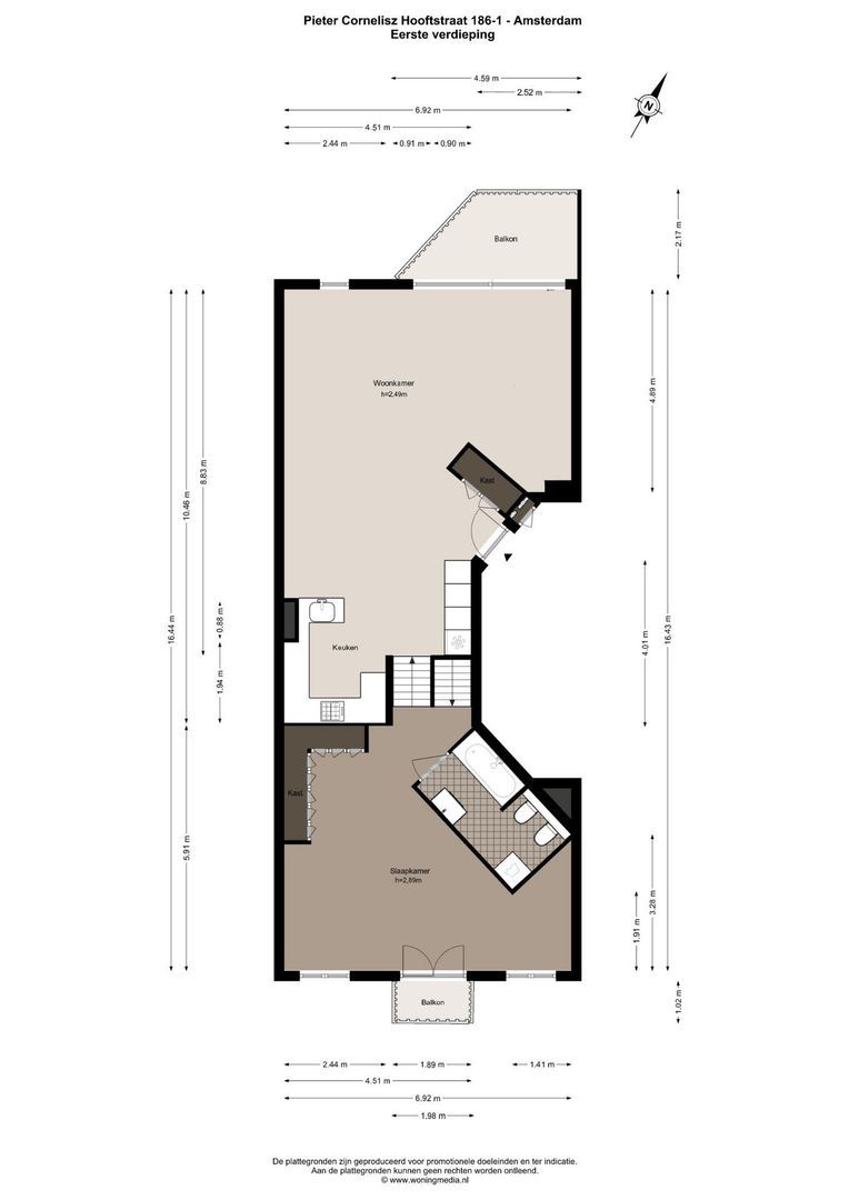 Pieter Cornelisz. Hooftstraat 186 1, Amsterdam plattegrond-6