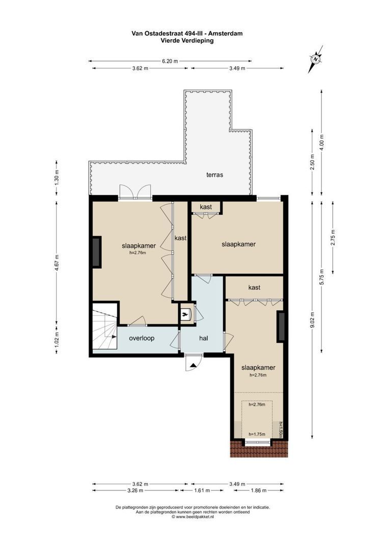 Van Ostadestraat 494 3, Amsterdam plattegrond-0