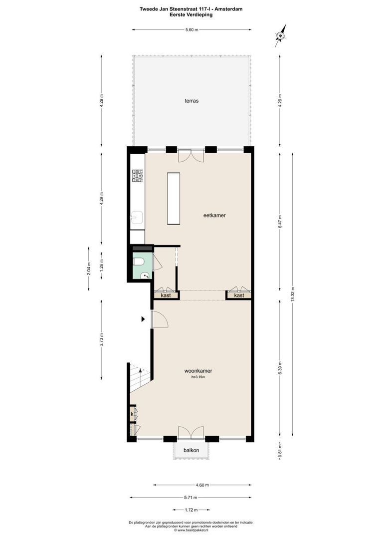 Tweede Jan Steenstraat 117 1, Amsterdam plattegrond-0