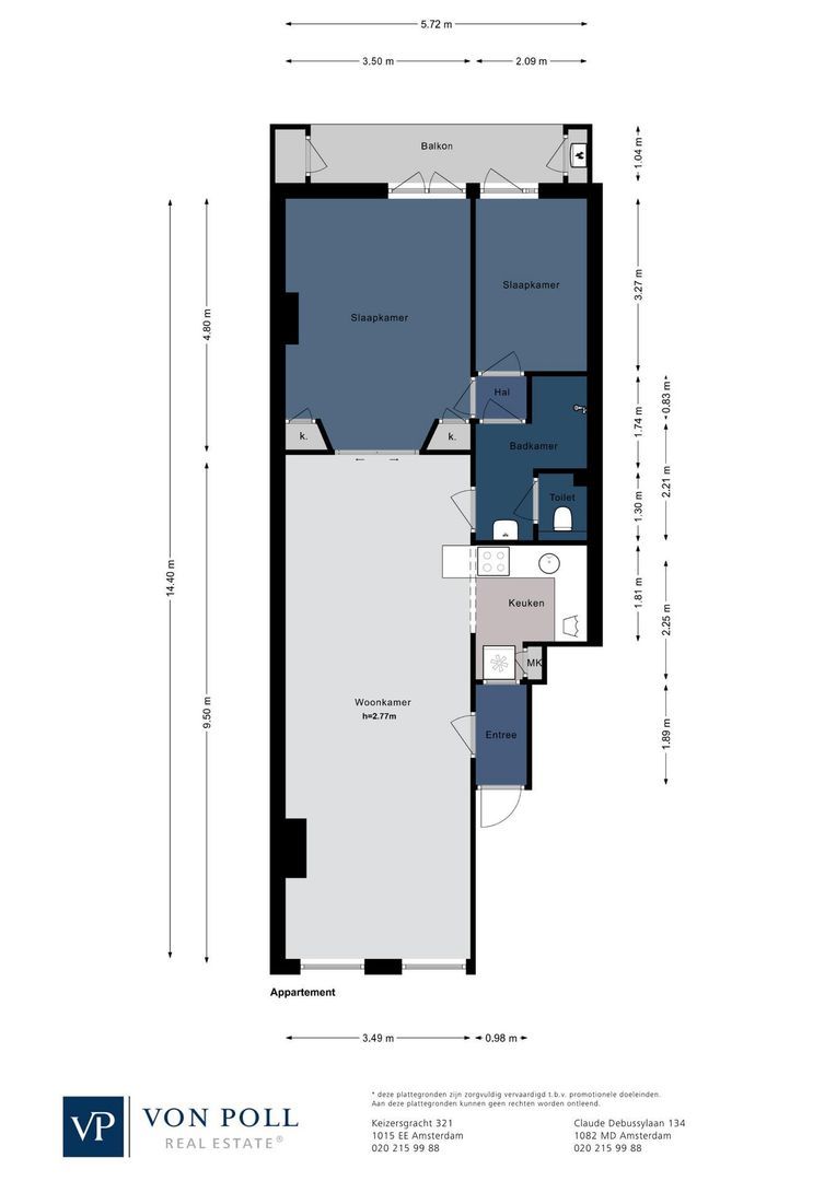 Bilderdijkkade 40 A 1, Amsterdam plattegrond-0