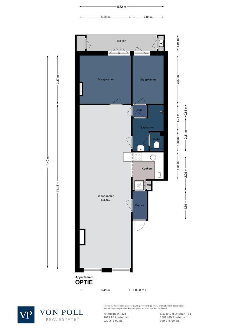 Bilderdijkkade 40 A 1, Amsterdam plattegrond-1