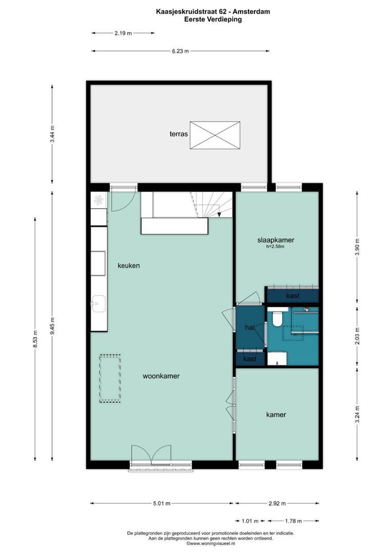 Kaasjeskruidstraat 62, Amsterdam plattegrond-1