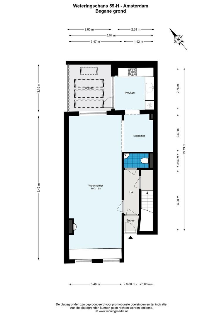 Weteringschans 59 H, Amsterdam plattegrond-0