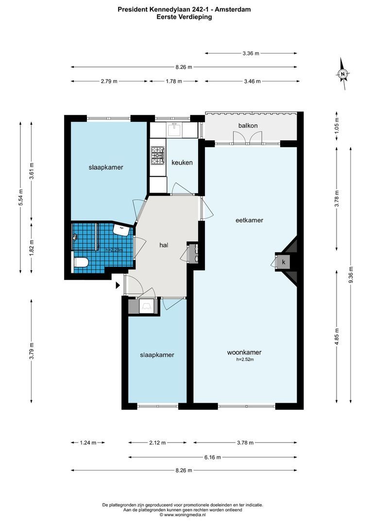 President Kennedylaan 242 1, Amsterdam plattegrond-0