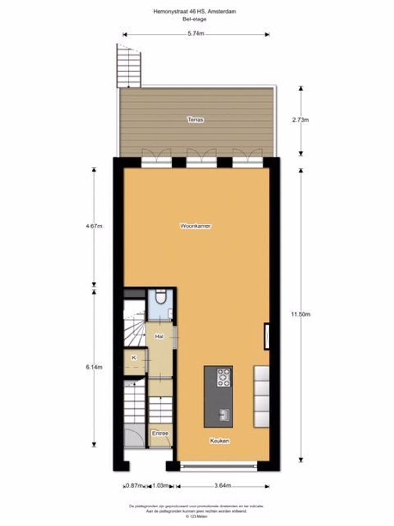 Hemonystraat 46 H, Amsterdam plattegrond-0