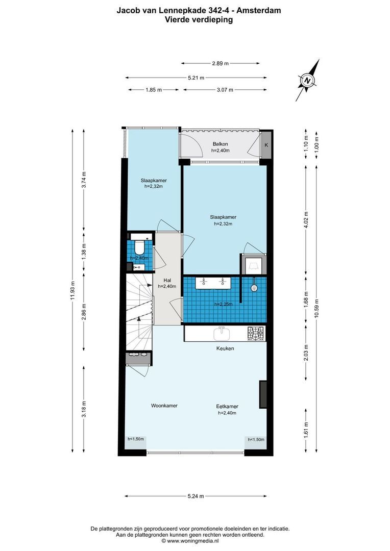Jacob van Lennepkade 342 4, Amsterdam plattegrond-3