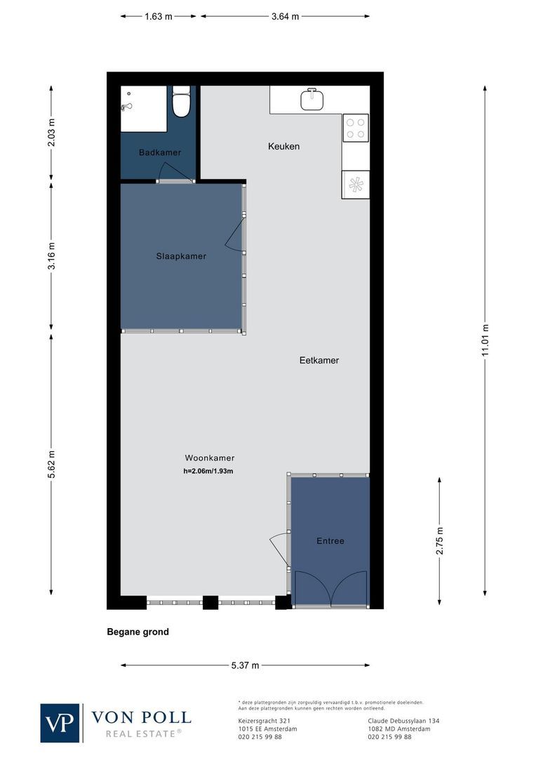 Kloveniersburgwal 103 OV, Amsterdam plattegrond-0