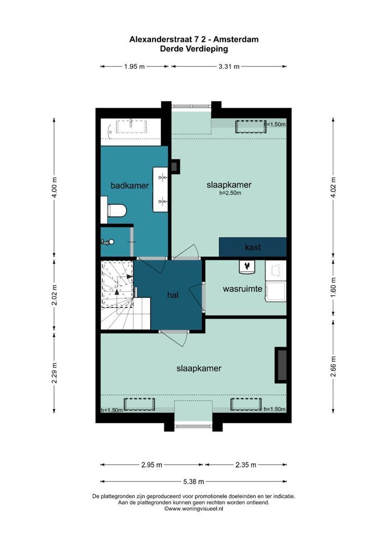 Alexanderstraat 7 2, Amsterdam plattegrond-1