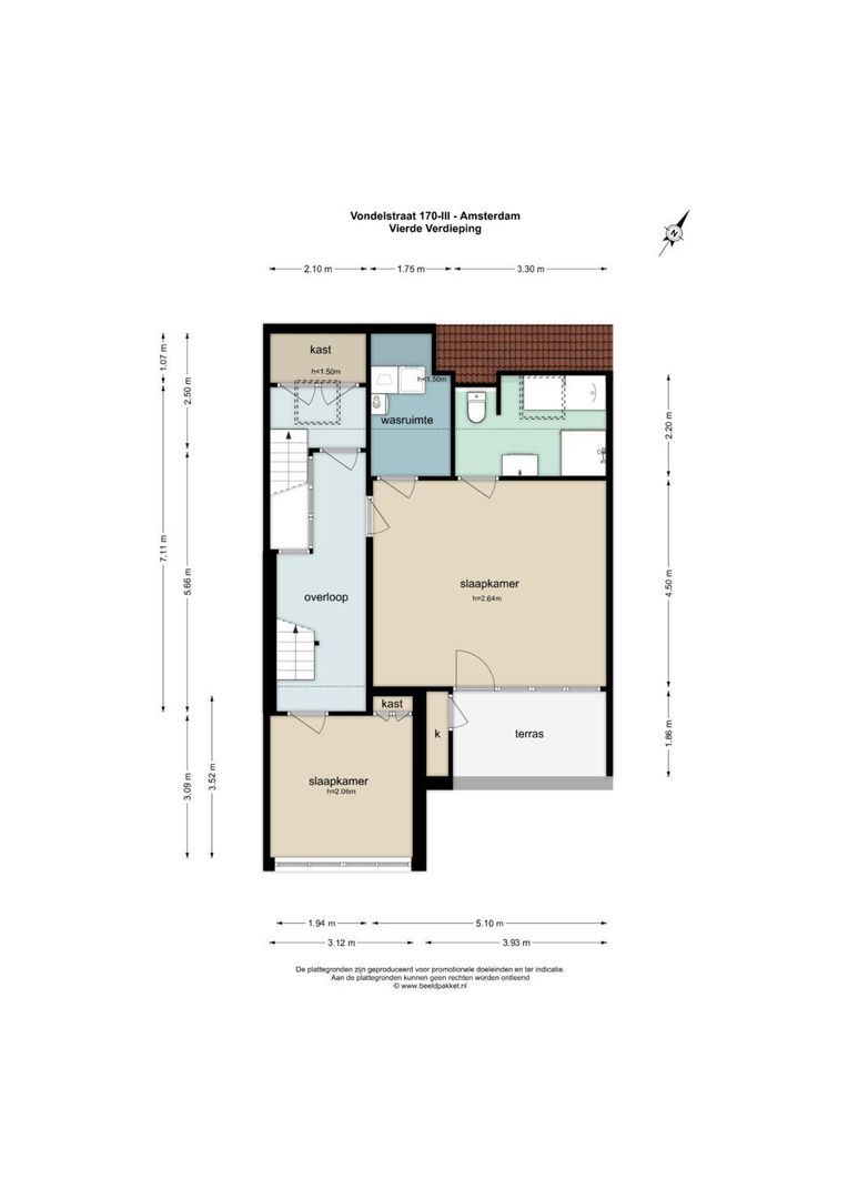 Vondelstraat 170 3, Amsterdam plattegrond-3