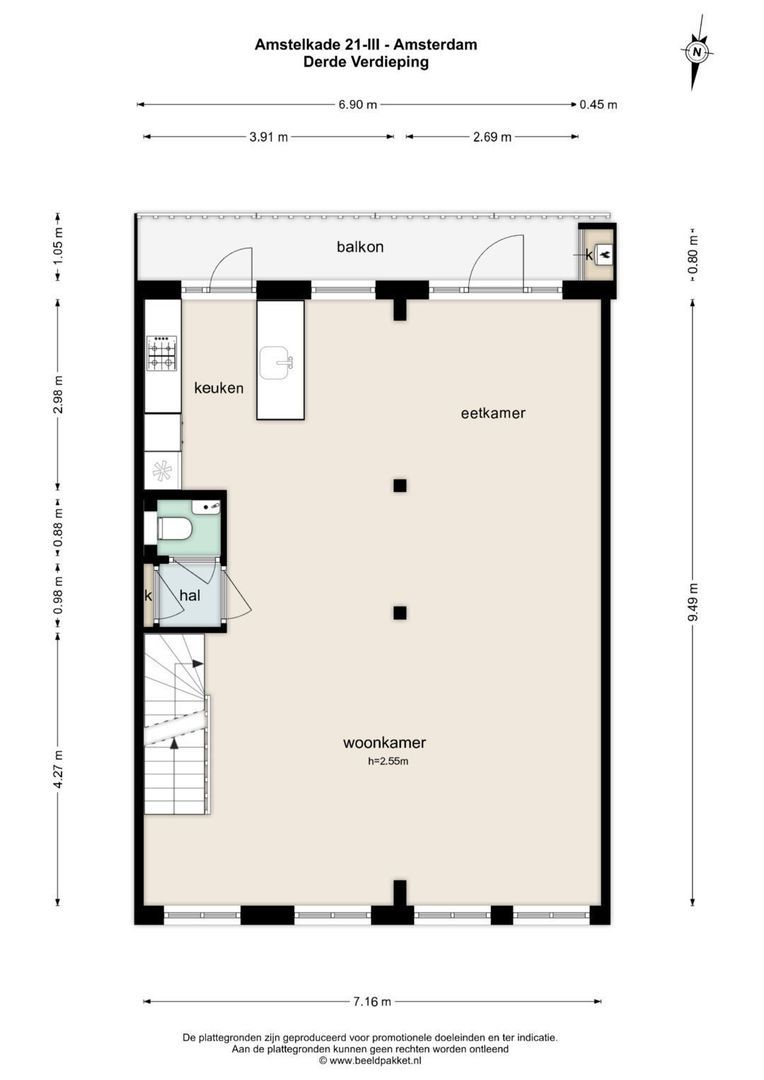 Amstelkade 21 3, Amsterdam plattegrond-6