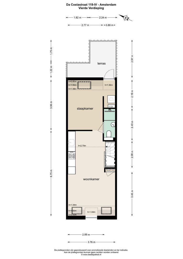 Da Costastraat 119 4, Amsterdam plattegrond-1