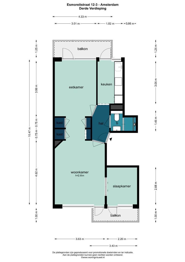 Esmoreitstraat 12 3, Amsterdam plattegrond-2