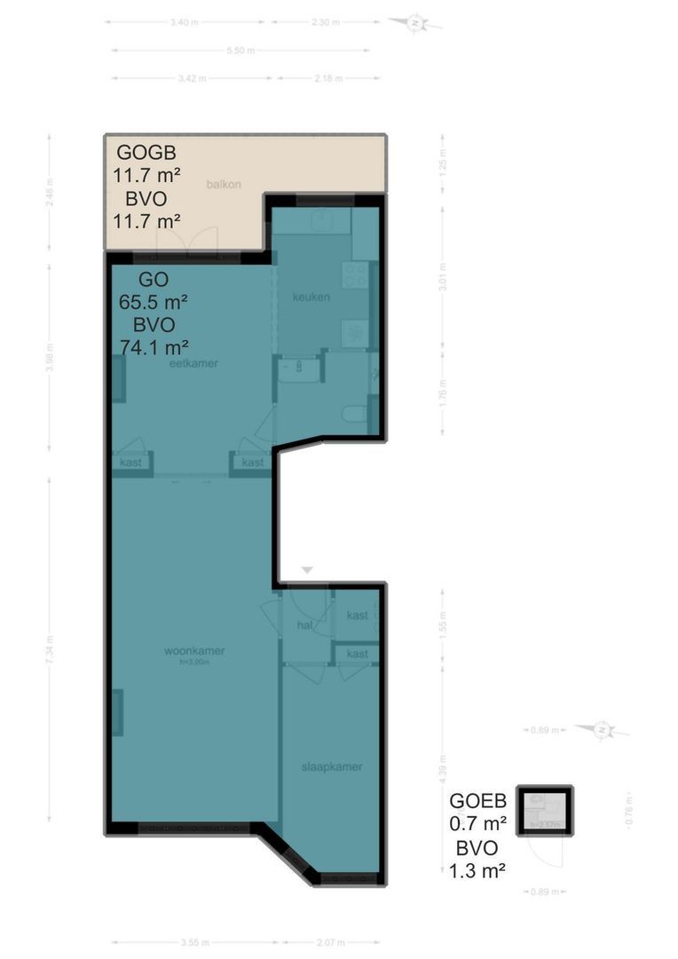 Admiraal De Ruijterweg 104 2, Amsterdam plattegrond-0