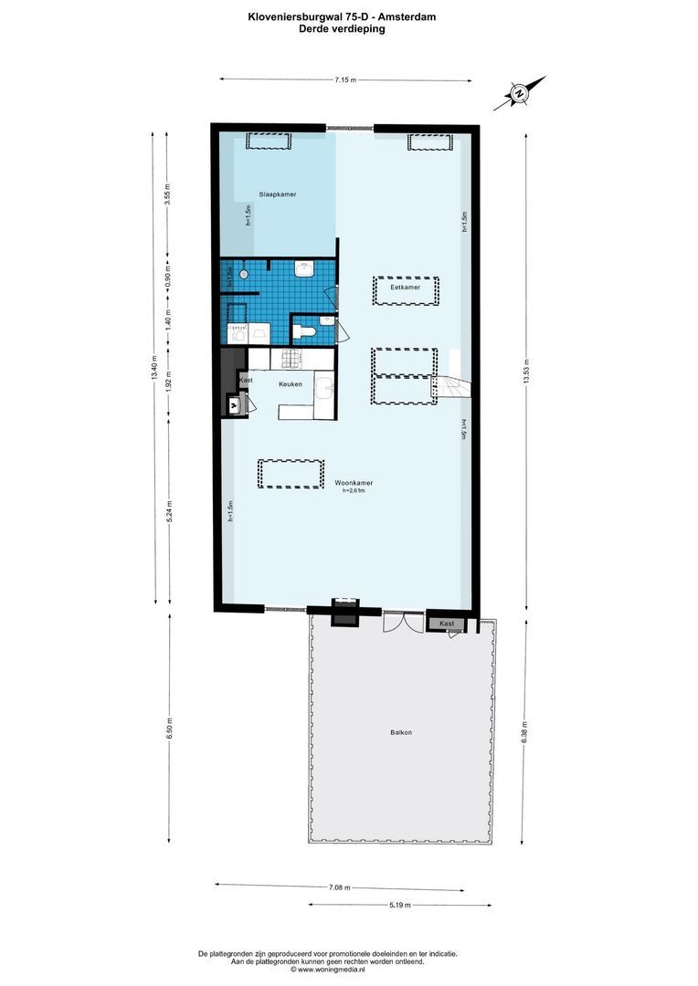 Kloveniersburgwal 75 D, Amsterdam plattegrond-0
