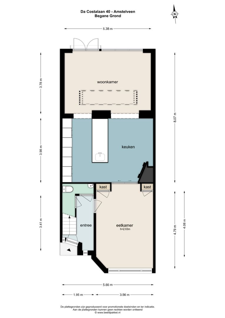 Da Costalaan 40, Amstelveen plattegrond-1