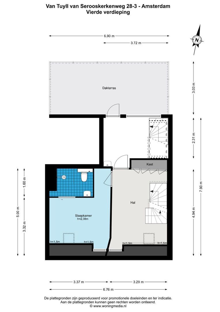 Van Tuyll van Serooskerkenweg 28 3, Amsterdam plattegrond-1